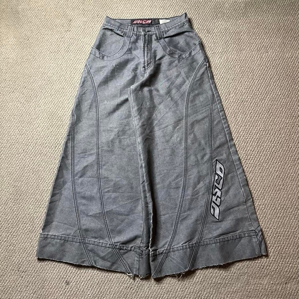 Y2K Vintage 90s skater grunge Baggy Wide leg Rave reflective Rare JNCO jeans - Picture 1 of 8